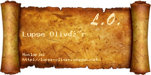 Lupse Olivér névjegykártya